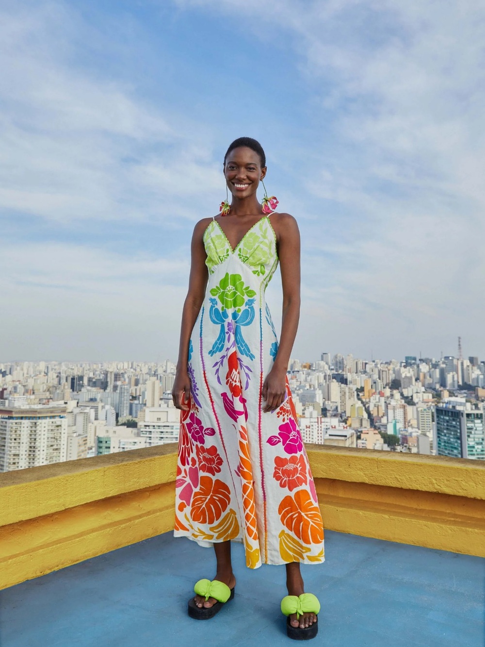 NWT FARM RIO Tropical Graphic Maxi Dress
